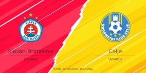 Soi kèo Slovan Bratislava vs Celje, 2h 20/08 – Vòng loại C1